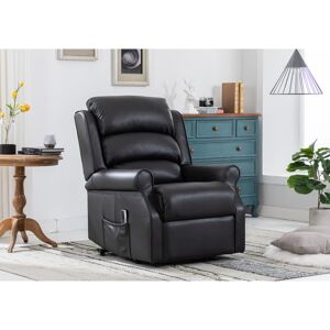 Rosalind Wheeler Chelly Genuine Leather Manual Lift Assist Recliner Black 106cm H X 79cm W X 90cm D Rosalind Wheeler Chelly Genuine Leather Manual Lift Assist Recliner Black 106cm H X 79cm W X 90cm D