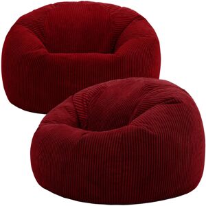 Bean Bag Bazaar Corduroy Refillable Bean Bag Sofa (Set of 2) Red Medium Bean Bag Bazaar Corduroy Refillable Bean Bag Sofa (Set of 2) Red Medium