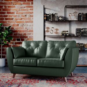 Corrigan Studio Marylin 2 Seater Leather Tufted Sofa Hunter Green/Dark Wood 84cm H X 146cm W X 80cm D Corrigan Studio Marylin 2 Seater Leather Tufted Sofa Hunter Green/Dark Wood 84cm H X 146cm W X 80cm D