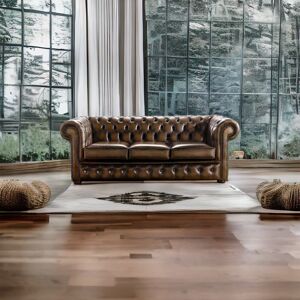 Rosalind Wheeler Ahmira 3 Seat Chesterfield Sofa Italian Leather Antique Tan 75cm H X 200cm W X 90cm D Rosalind Wheeler Ahmira 3 Seat Chesterfield Sofa Italian Leather Antique Tan 75cm H X 200cm W X 90cm D