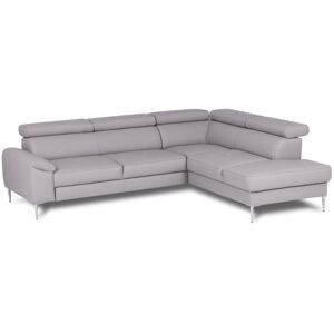 Ivy Bronx Camden Real Leather Corner Sofa with Pull-Out Bed, Storage & Adjustable Headrests Grey 90cm H X 257cm W X 213cm D Ivy Bronx Camden Real Leather Corner Sofa with Pull-Out Bed, Storage & Adjustable Headrests Grey 90cm H X 257cm W X 213cm D