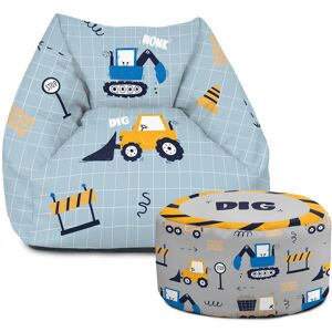 Isabelle & Max Printed Kids Snuggle Chair Beanbag And Footstool Bundle Multicolour Medium Isabelle & Max Printed Kids Snuggle Chair Beanbag And Footstool Bundle Multicolour Medium