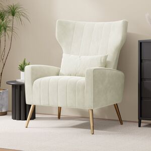 Fairmont Park 52cm Wide Elegant High-Back Armchair with Metal Legs Ideal Lounge Chair for Living Room & Bedroom Beige 102.87cm H X 68.58cm W X 58.42cm D Fairmont Park 52cm Wide Elegant High-Back Armchair with Metal Legs Ideal Lounge Chair for Living Room & Bedroom Beige 102.87cm H X 68.58cm W X 58.42cm D