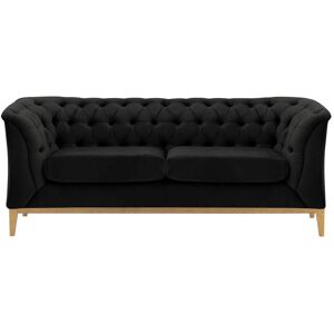 Rosalind Wheeler Chesterfield Modern 2 Seater Sofa Wood Black 75cm H X 183cm W X 80cm D Rosalind Wheeler Chesterfield Modern 2 Seater Sofa Wood Black 75cm H X 183cm W X 80cm D