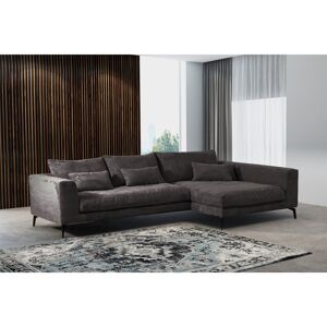 Ivy Bronx Cahoe Corner Sofa in Cord Fabric Dark Brown 85cm H X 313cm W X 172cm D Ivy Bronx Cahoe Corner Sofa in Cord Fabric Dark Brown 85cm H X 313cm W X 172cm D