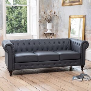 Three Posts Schubert 3 Seater Chesterfield Sofa Grey 87cm H X 207cm W X 85cm D Three Posts Schubert 3 Seater Chesterfield Sofa Grey 87cm H X 207cm W X 85cm D