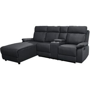 Latitude Run Manual Recliner With Console Table Left Hand Corner Anti Scrach Leather Black 103cm H X 231cm W X 88cm D Latitude Run Manual Recliner With Console Table Left Hand Corner Anti Scrach Leather Black 103cm H X 231cm W X 88cm D