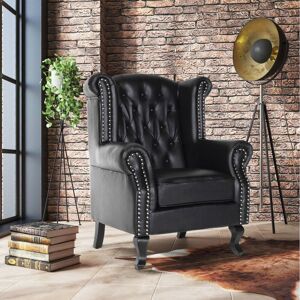 Rosalind Wheeler Panavista Wingback Chair Black 103.5cm H X 82cm W X 78cm D Rosalind Wheeler Panavista Wingback Chair Black 103.5cm H X 82cm W X 78cm D