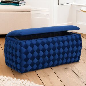 Fairmont Park Plumeo Large Velvet Storage Ottoman Blue 45cm H X 97cm W X 43cm D Fairmont Park Plumeo Large Velvet Storage Ottoman Blue 45cm H X 97cm W X 43cm D