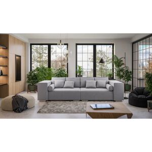 Ivy Bronx Big Sofa Beaucet with Sleeping Function, Boxspring, Lounge Sofa with Many Loose Cushions Grey 80cm H X 290cm W X 110cm D Ivy Bronx Big Sofa Beaucet with Sleeping Function, Boxspring, Lounge Sofa with Many Loose Cushions Grey 80cm H X 290cm W X 110cm D