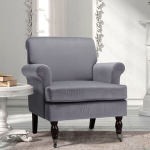 Rosdorf Park Nikep 54Cm Wide Velvet Armchair Grey 84cm H X 54cm W X 80cm D Rosdorf Park Nikep 54Cm Wide Velvet Armchair Grey 84cm H X 54cm W X 80cm D