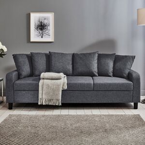 Hykkon Mitzi 3 Seater Linen Sofa Linen/Black 27.95" H x 75.98" W x 31.10" D Hykkon Mitzi 3 Seater Linen Sofa Linen/Black 27.95" H x 75.98" W x 31.10" D