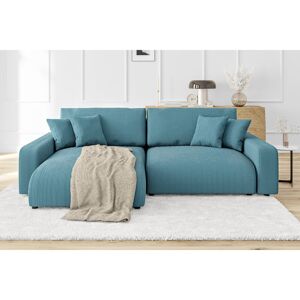 17 Stories Emma Sleeper Corner Sofa Chaise Bed with Storage Cord Fabric Turquoise 78cm H X 234cm W X 170cm D 17 Stories Emma Sleeper Corner Sofa Chaise Bed with Storage Cord Fabric Turquoise 78cm H X 234cm W X 170cm D