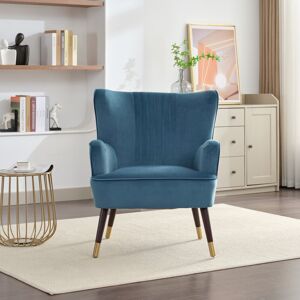 Fairmont Park Dawe 72Cm Wide Velvet Wingback Chair Teal 80cm H X 72cm W X 80cm D Fairmont Park Dawe 72Cm Wide Velvet Wingback Chair Teal 80cm H X 72cm W X 80cm D