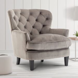 Etta Avenue Higgenbotham Velvet Wingback Accent Chair with Button-Tufted Back and Nailhead Trim Light Grey 86cm H X 88cm W X 91cm D Etta Avenue Higgenbotham Velvet Wingback Accent Chair with Button-Tufted Back and Nailhead Trim Light Grey 86cm H X 88cm W X 91cm D