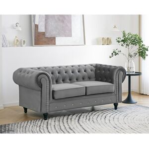 Rosdorf Park Dake 2 Seater Chesterfield Sofa Grey 77cm H X 183cm W X 91cm D Rosdorf Park Dake 2 Seater Chesterfield Sofa Grey 77cm H X 183cm W X 91cm D