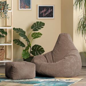 Bean Bag Bazaar icon Dalton Corduroy Recliner Bean Bag Chair & Footstool Brown Medium Bean Bag Bazaar icon Dalton Corduroy Recliner Bean Bag Chair & Footstool Brown Medium