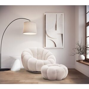 Fairmont Park Perse Teddy Boucle Swivel Accent Chair with Footstool White 61cm H X 94cm W X 97cm D Fairmont Park Perse Teddy Boucle Swivel Accent Chair with Footstool White 61cm H X 94cm W X 97cm D