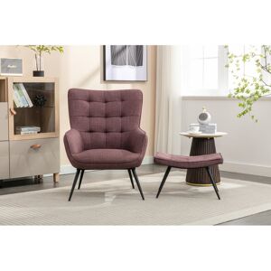 George Oliver Jessamine Armchair with Footstool Purple 99cm H X 78cm W X 76cm D George Oliver Jessamine Armchair with Footstool Purple 99cm H X 78cm W X 76cm D