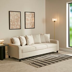 Hykkon Mitzi 3 Seater Linen Sofa Oatmeal/Polyester 27.95" H x 75.98" W x 31.10" D Hykkon Mitzi 3 Seater Linen Sofa Oatmeal/Polyester 27.95" H x 75.98" W x 31.10" D