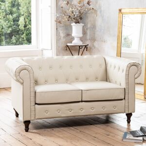 Wade Logan Marzano 2 Seater Chesterfield Sofa Cream 87cm H X 153cm W X 85cm D Wade Logan Marzano 2 Seater Chesterfield Sofa Cream 87cm H X 153cm W X 85cm D