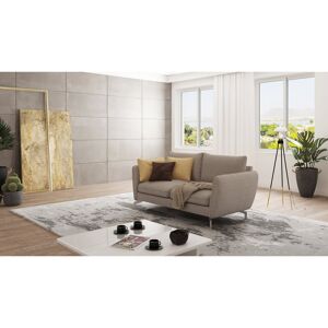 Zipcode Design Modern Sofa 2 Seater Sharece with Silver Metal Legs Dark Beige 87cm H X 172cm W X 92cm D Zipcode Design Modern Sofa 2 Seater Sharece with Silver Metal Legs Dark Beige 87cm H X 172cm W X 92cm D