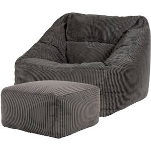 Isabelle & Max Icon Morgan Giant Corduroy Bean Bag Armchair & Footstool Charcoal Grey Large Isabelle & Max Icon Morgan Giant Corduroy Bean Bag Armchair & Footstool Charcoal Grey Large