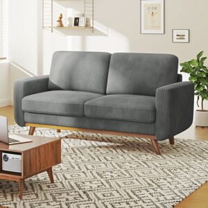 George Oliver Parklawn 2 Seater Corduroy Sofa Dark Grey/Walnut 89cm H X 173cm W X 76cm D George Oliver Parklawn 2 Seater Corduroy Sofa Dark Grey/Walnut 89cm H X 173cm W X 76cm D