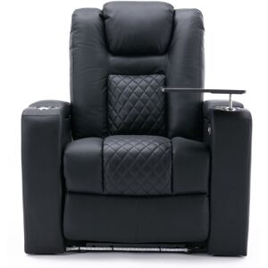 Latitude Run Yacine Broadway Cinema Recliner Electric Chair with Tray Black 107cm H X 95cm W X 91cm D Latitude Run Yacine Broadway Cinema Recliner Electric Chair with Tray Black 107cm H X 95cm W X 91cm D