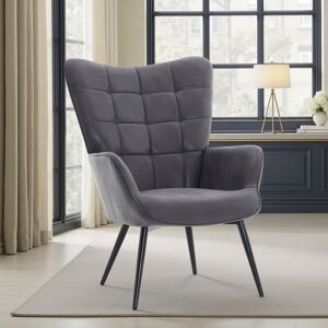 George Oliver 72cm Wide Tufted Wingback Chair Grey 97cm H X 72cm W X 81cm D George Oliver 72cm Wide Tufted Wingback Chair Grey 97cm H X 72cm W X 81cm D