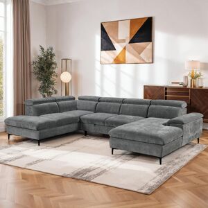 Ivy Bronx Fabric Pull Out Corner Sofa Bed Grey 81cm H X 330cm W X 214cm D Ivy Bronx Fabric Pull Out Corner Sofa Bed Grey 81cm H X 330cm W X 214cm D