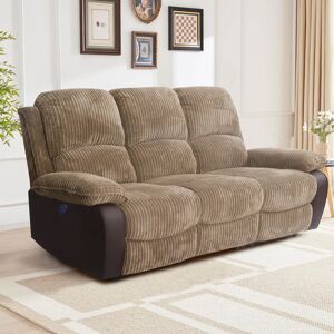Latitude Run Fabric Cord Electric Recliner 3 Seater Sofa Brown 106cm H X 196cm W X 95cm D Latitude Run Fabric Cord Electric Recliner 3 Seater Sofa Brown 106cm H X 196cm W X 95cm D