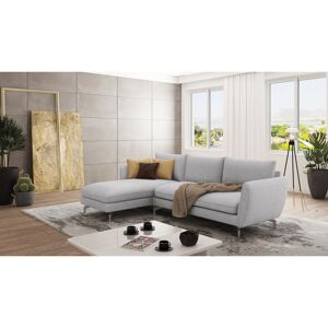 Zipcode Design Modern L-Shape Corner Sofa Sharece with Silver Metal Legs Silver 87cm H X 261cm W X 167cm D Zipcode Design Modern L-Shape Corner Sofa Sharece with Silver Metal Legs Silver 87cm H X 261cm W X 167cm D