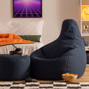 Bean Bag Bazaar Dalton XL Mesh Recliner Bean Bag Chair & Footstool Navy 85" H x 84" W x 87" D D Bean Bag Bazaar Dalton XL Mesh Recliner Bean Bag Chair & Footstool Navy 85" H x 84" W x 87" D D