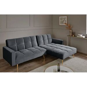 Mercury Shiflet Upholstered Corner Sofa Platin Grey Velvet 85cm H X 244cm W X 150cm D Mercury Shiflet Upholstered Corner Sofa Platin Grey Velvet 85cm H X 244cm W X 150cm D