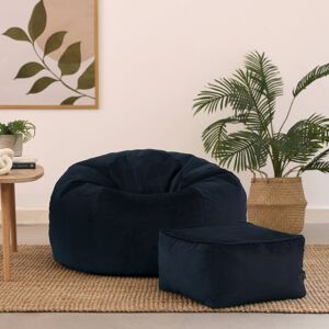 Isabelle & Max Icon Aurora Classic Velvet Bean Bag Chair & Footstool Midnight Blue Isabelle & Max Icon Aurora Classic Velvet Bean Bag Chair & Footstool Midnight Blue