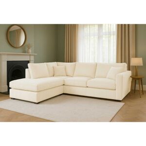 17 Stories Left Hand 4 Seater Jumbo Cord Corner Sofa High Back Cushion including Foot Stool Cream 90cm H X 212cm W X 167cm D 17 Stories Left Hand 4 Seater Jumbo Cord Corner Sofa High Back Cushion including Foot Stool Cream 90cm H X 212cm W X 167cm D