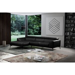 Ivy Bronx Blagovesta Genuine Semi-Aniline Leather Corner Sofa with Upholstered Frame Black 92cm H X 283cm W X 173cm D Ivy Bronx Blagovesta Genuine Semi-Aniline Leather Corner Sofa with Upholstered Frame Black 92cm H X 283cm W X 173cm D