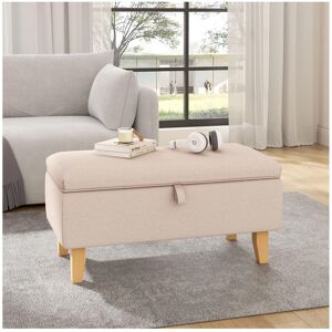 Mikado Living Linen Fabric Footstool Storage Upholstered Ottoman Pouffe Stool Change Shoe Footrest Wooden Legs For Living Room Bedroom Dark Grey Beige 34cm H X 71cm W X 37cm D Mikado Living Linen Fabric Footstool Storage Upholstered Ottoman Pouffe Stool Change Shoe Footrest Wooden Legs For Living Room Bedroom Dark Grey Beige 34cm H X 71cm W X 37cm D