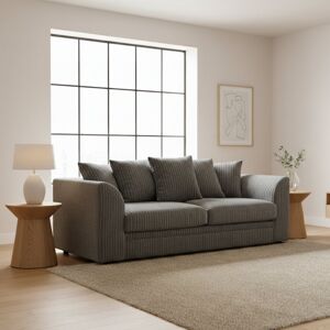 Ebern Designs 3 Seater Jumbo Cord Sofa – Small Back Sectional With Fixed Cushions & Deep Seating For Living Room Comfort Grey 90cm H X 190cm W X 60cm D Ebern Designs 3 Seater Jumbo Cord Sofa – Small Back Sectional With Fixed Cushions & Deep Seating For Living Room Comfort Grey 90cm H X 190cm W X 60cm D