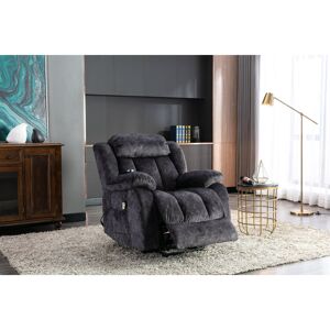 Lark Manor Turenne Velvet Electric Lift Assist Recliner with Massage and Heating Grey 100cm H X 96cm W X 95cm D Lark Manor Turenne Velvet Electric Lift Assist Recliner with Massage and Heating Grey 100cm H X 96cm W X 95cm D