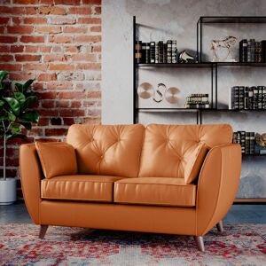 Corrigan Studio Marylin 2 Seater Leather Tufted Sofa Saddle/Dark Wood 84cm H X 146cm W X 80cm D Corrigan Studio Marylin 2 Seater Leather Tufted Sofa Saddle/Dark Wood 84cm H X 146cm W X 80cm D