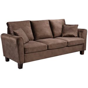 17 Stories Materan 3 Seater Velvet Sofa Brown 88cm H X 193cm W X 77cm D 17 Stories Materan 3 Seater Velvet Sofa Brown 88cm H X 193cm W X 77cm D