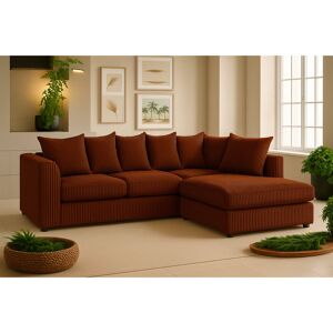 Latitude Run Jumbo Cord Right Hand Upholstered Corner Sectional Small Back Cushion with Foot Stool Brown 90cm H X 212cm W X 167cm D Latitude Run Jumbo Cord Right Hand Upholstered Corner Sectional Small Back Cushion with Foot Stool Brown 90cm H X 212cm W X 167cm D