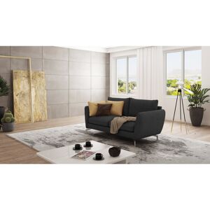 Zipcode Design Modern Sofa 2 Seater Sharece with Silver Metal Legs Graphite 87cm H X 172cm W X 92cm D Zipcode Design Modern Sofa 2 Seater Sharece with Silver Metal Legs Graphite 87cm H X 172cm W X 92cm D