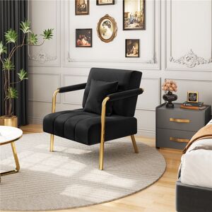 Fairmont Park Velvet Accent Armchair Black 76cm H X 75.5cm W X 72.5cm D Fairmont Park Velvet Accent Armchair Black 76cm H X 75.5cm W X 72.5cm D