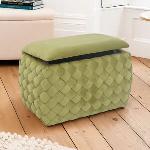 Fairmont Park Adamarie Velvet Storage Ottoman - Cream Green 45cm H X 65cm W X 43cm D Fairmont Park Adamarie Velvet Storage Ottoman - Cream Green 45cm H X 65cm W X 43cm D
