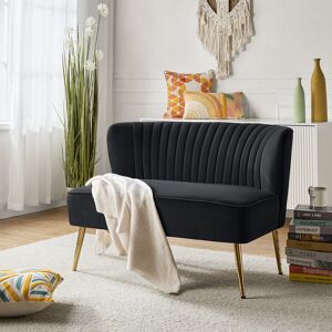 Blue Elephant Lisette 119cm Curved Back 2 Seater Sofa Black 80cm H X 119cm W X 77.5cm D Blue Elephant Lisette 119cm Curved Back 2 Seater Sofa Black 80cm H X 119cm W X 77.5cm D