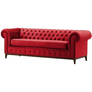 Marlow Home Co. Fritch 3 Seater Chesterfield Sofa Red/Walnut 78cm H x 244cm W x 92cm D Marlow Home Co. Fritch 3 Seater Chesterfield Sofa Red/Walnut 78cm H x 244cm W x 92cm D