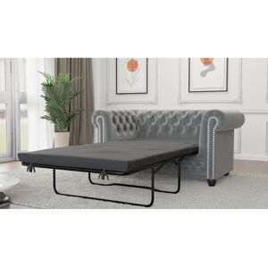 Rosdorf Park Chesterfield Hanna 2 Seater Sofa with Sleeping Function Made of Velvet Fabric with Solid Wood Legs Grey 72cm H X 148cm W X 86cm D Rosdorf Park Chesterfield Hanna 2 Seater Sofa with Sleeping Function Made of Velvet Fabric with Solid Wood Legs Grey 72cm H X 148cm W X 86cm D